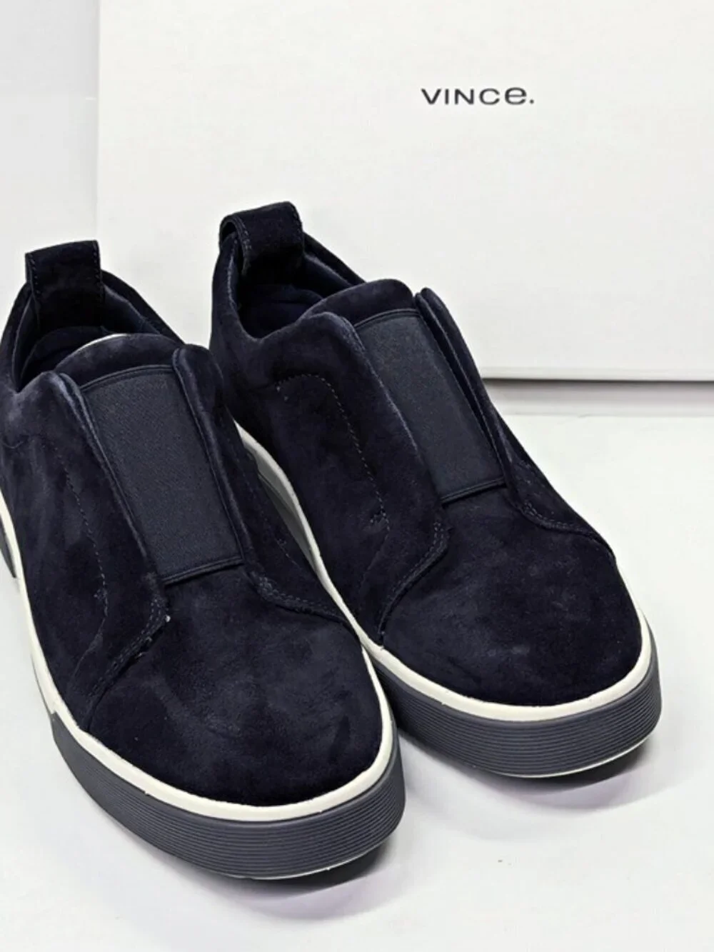 Vince Ranger Men's Navy Coastal Suede Slip-On Sneaker Size 9 (MSRP $250)